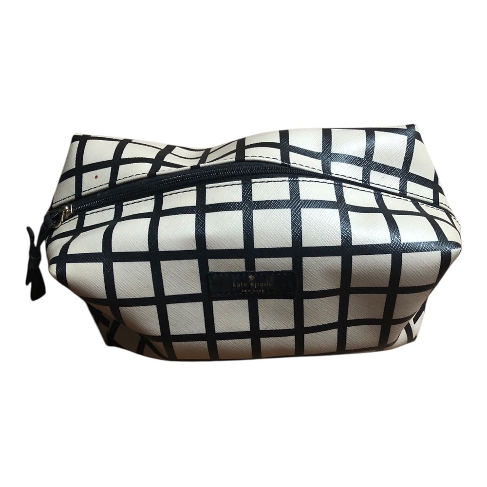 kate spade Black and White Grid Cosmetic Case